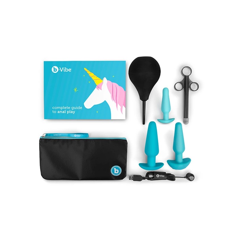 Zestaw do treningu analnego - B-Vibe Anal Training & Education Set Blue